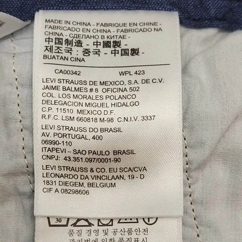 Levi's Cargo Shorts Men Sz 36 Flat Front Blue Textured Chino 11